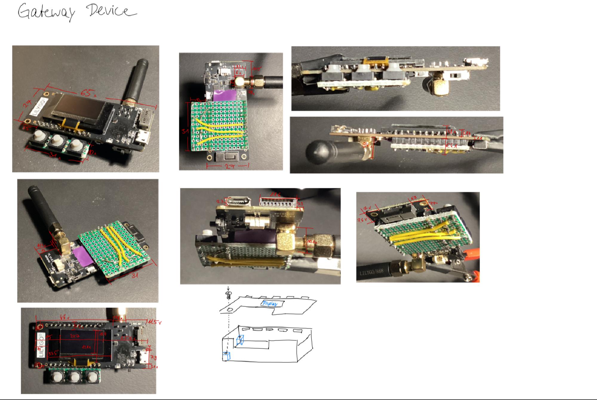 Measuring the dimensions of the gateway pcb