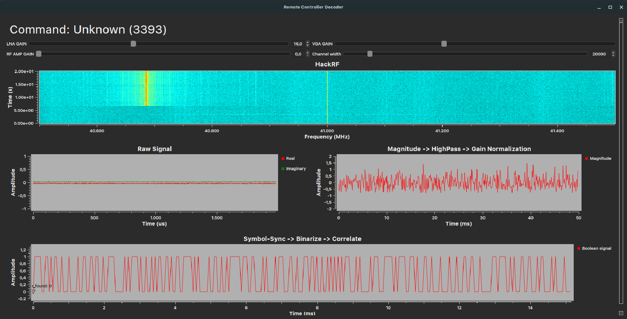 Analyzed signal when pressing nothing