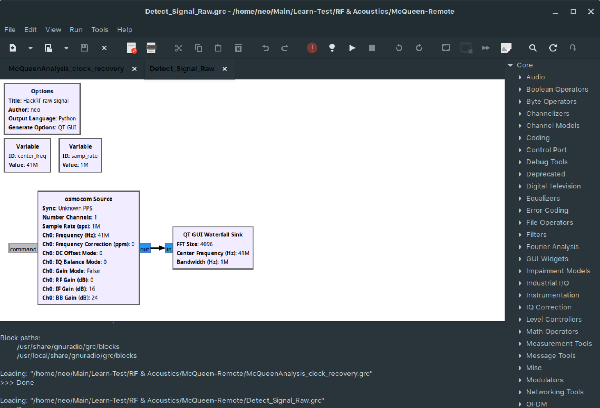 GNU Radio Companion Flow Graph